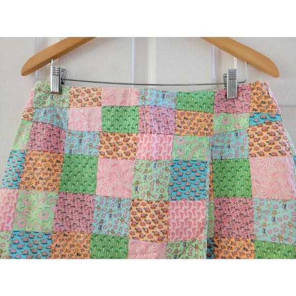 Vineyard Vines Womens pink Patchwork Wrap skirt Hulu girls print wear size 10 - Picture 6 of 9
